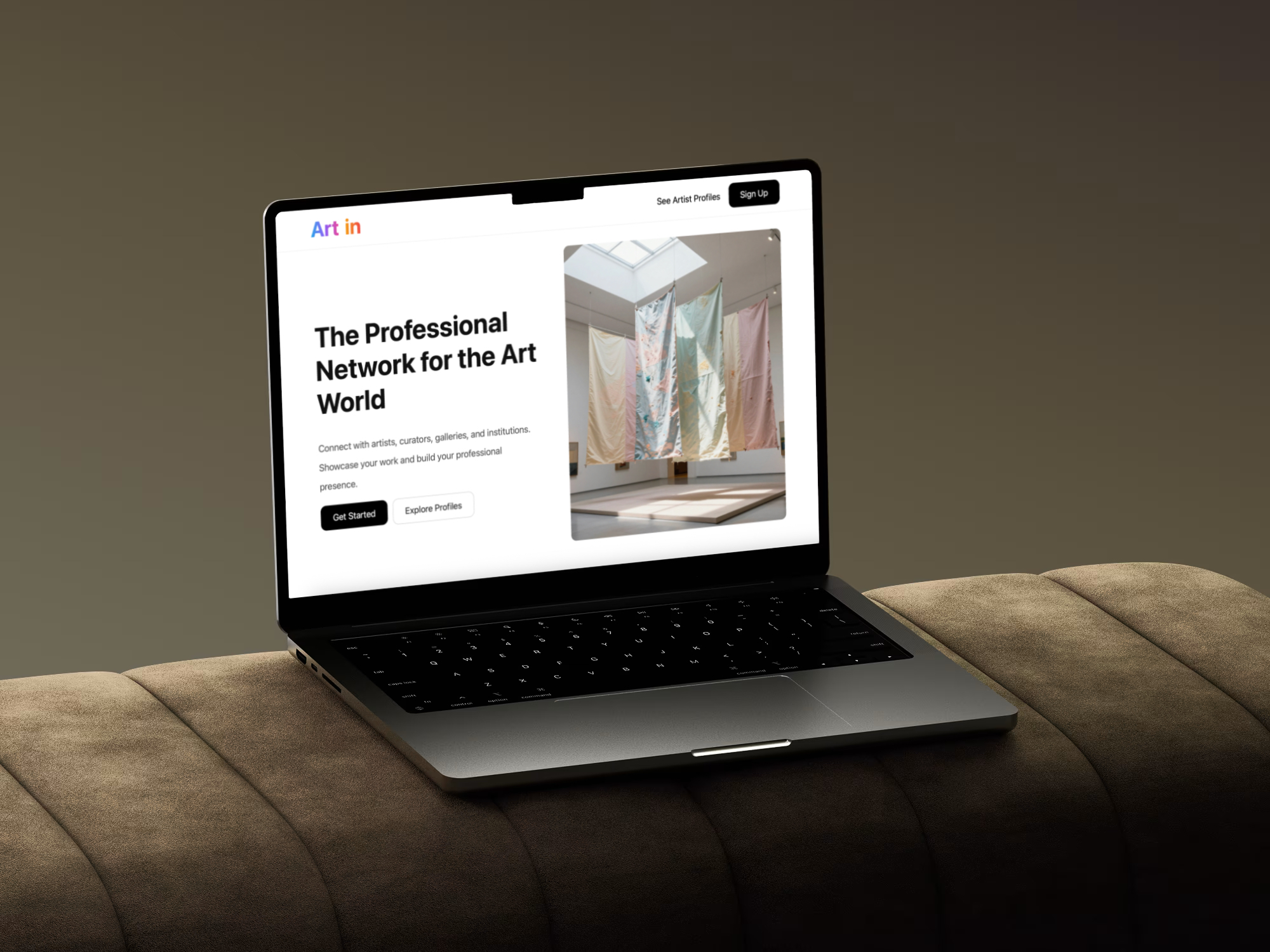 Art-In platform mockup